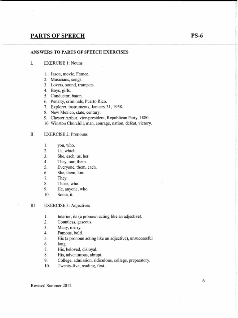 Parts of Speech Key 20xyu3p (1) PDF