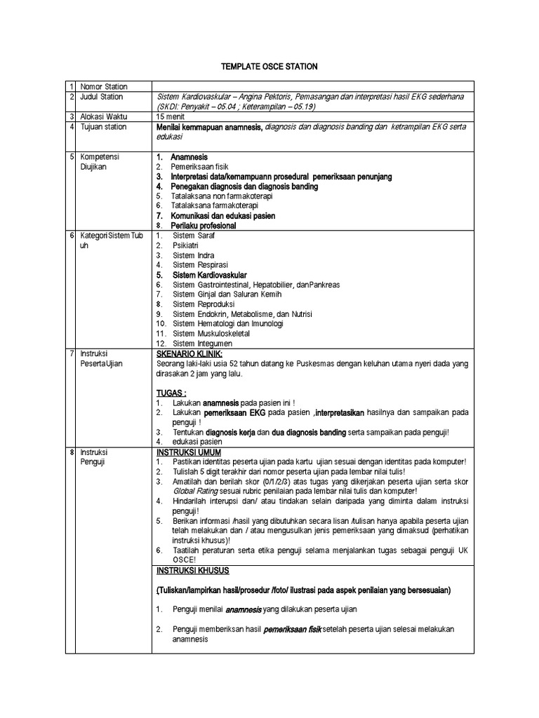 Template Osce Station Dr Isbandiyah PDF
