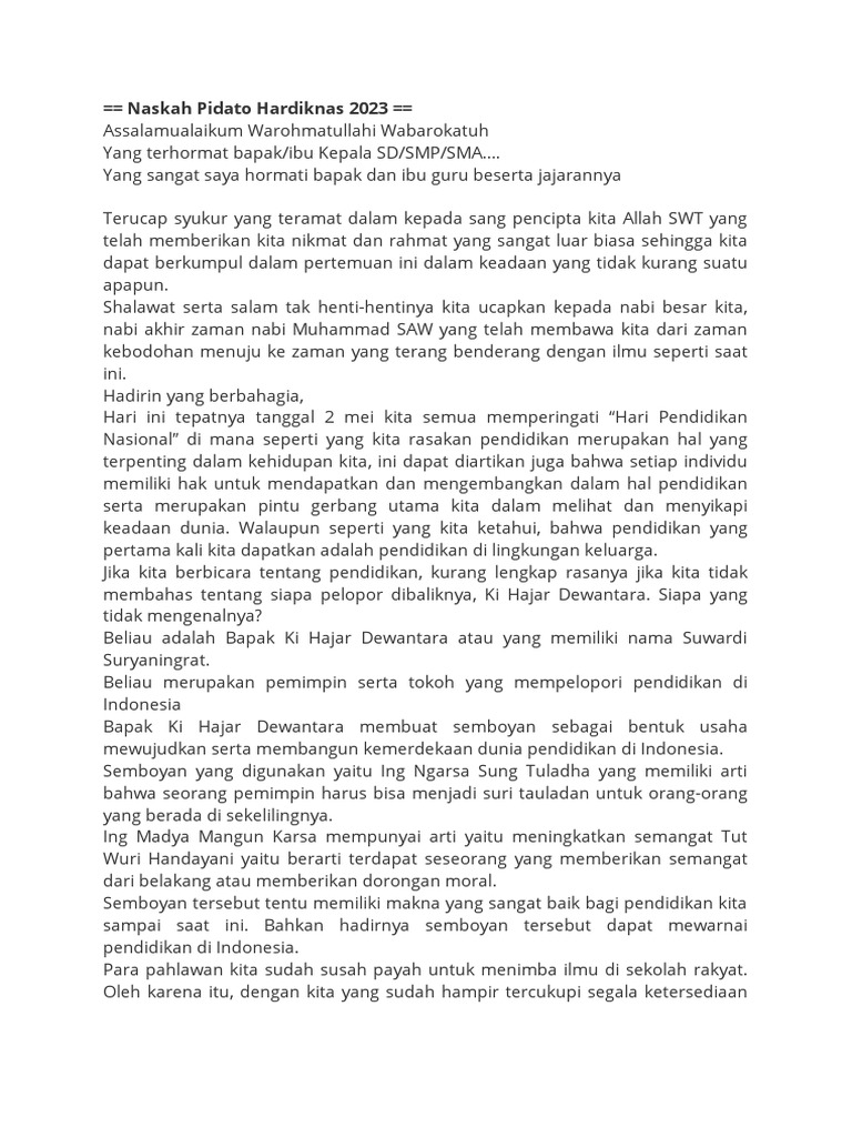 Pidato Hari Pendidikan Nasional 23 PDF
