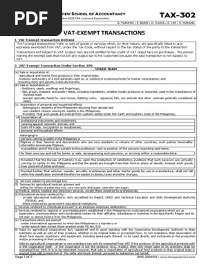 TAX-302 (VAT-Exempt Transactions)