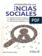 Vicencio Leyton, Omar (2018), La Investigación en Las Ciencias Sociales. México Trillas, 2a Ed