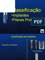 Classificao e tipos de Implantes e Componentes Proteticos