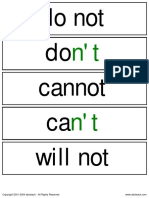 Do Not Do Cannot Ca Will Not: N'T N'T