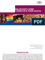 Primera Encuesta Sobre Igualdad de Género en El Poder Judicial