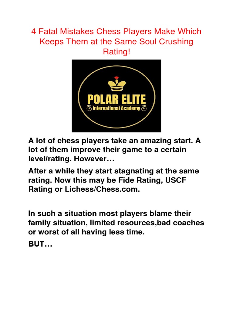 4 Fatal Chess Mistakes To Avoid PDF Chess