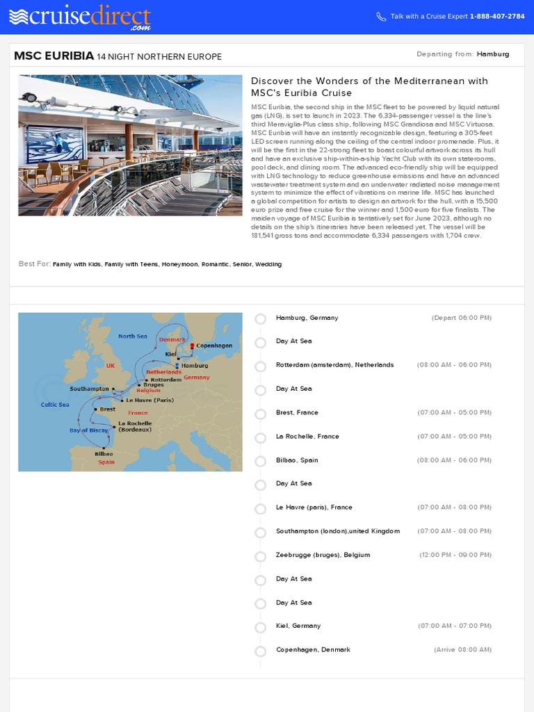 MSC Euribia 14-Night Northern Europe Cruise | PDF | Cruise Ship | Ships