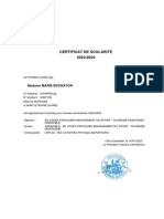 Certificat de Scolarité BAM1MA 2023-2024 MARIE BOCHATON
