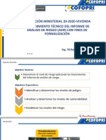 Resolución Ministerial 20-2020-Vivienda Procedimiento Técnico Del Informe de Análisis de Riesgo (Adr) Con Fines de Formalización