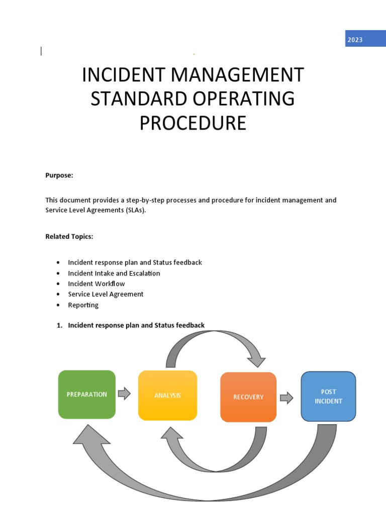 Incident Management SOP and SLAs | PDF | Incident Management | Information