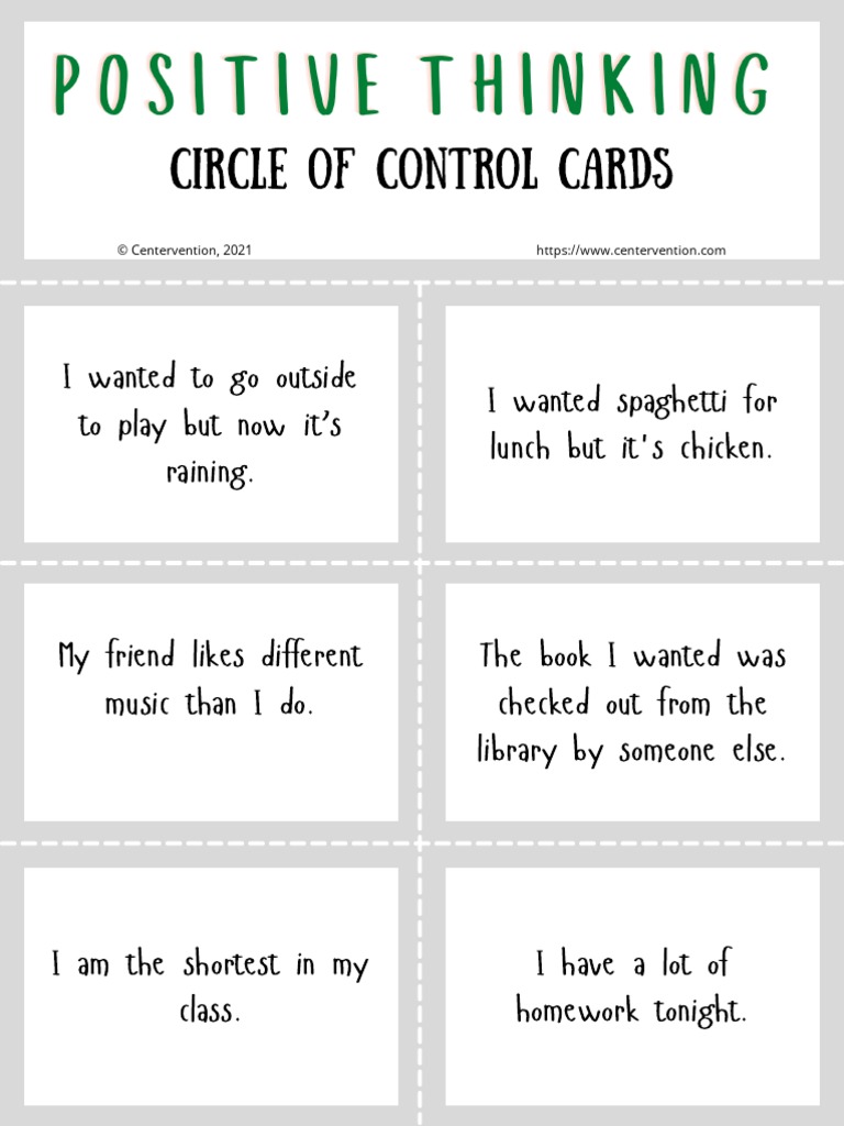 Managing Emotions with Control Cards | PDF