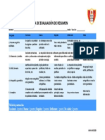 Rubrica de Evaluación de Resumen