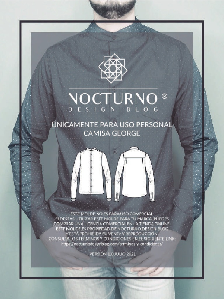 Molde Camisa George Personal Nocturno Design Blog | PDF