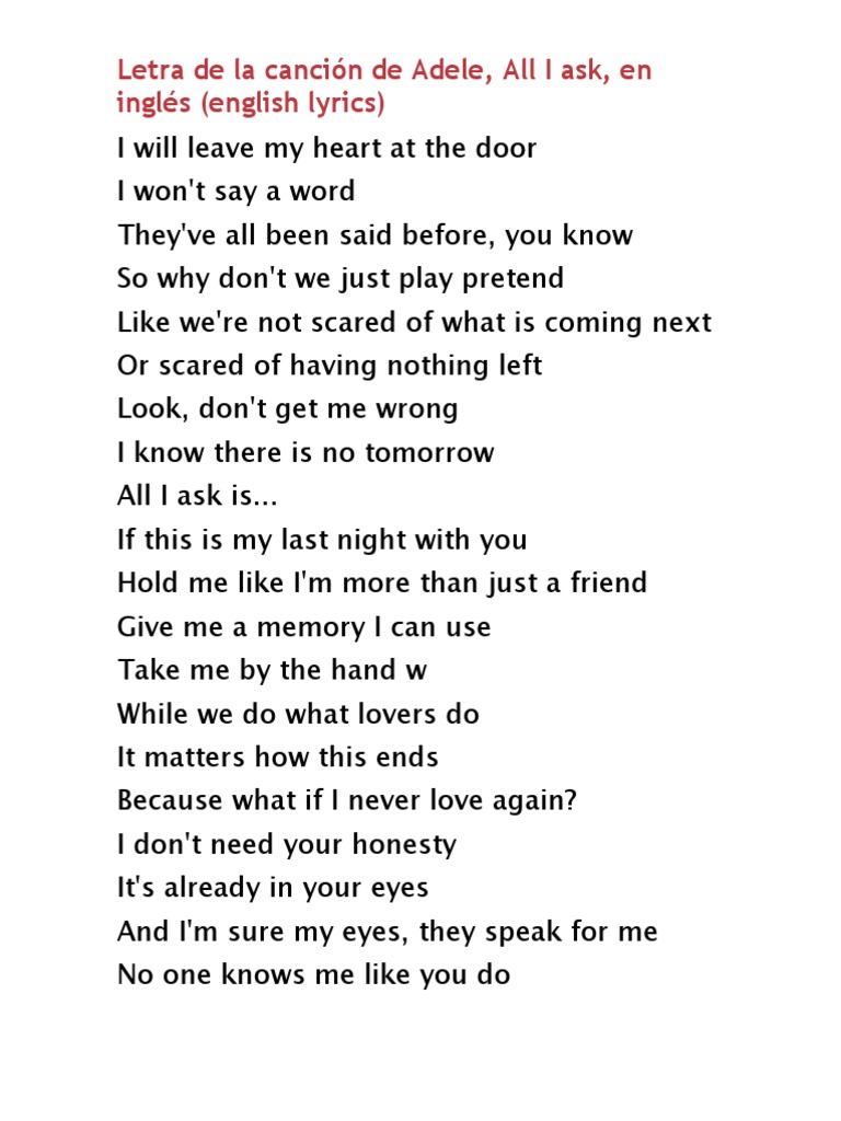 All i ask letra canci n adele pdf