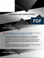 Business Implementation
