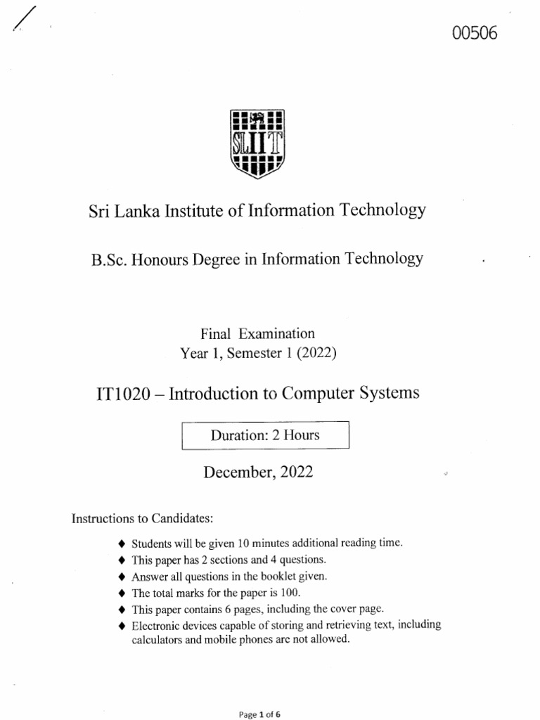 It1020 introduction to computer systems pdf computer network