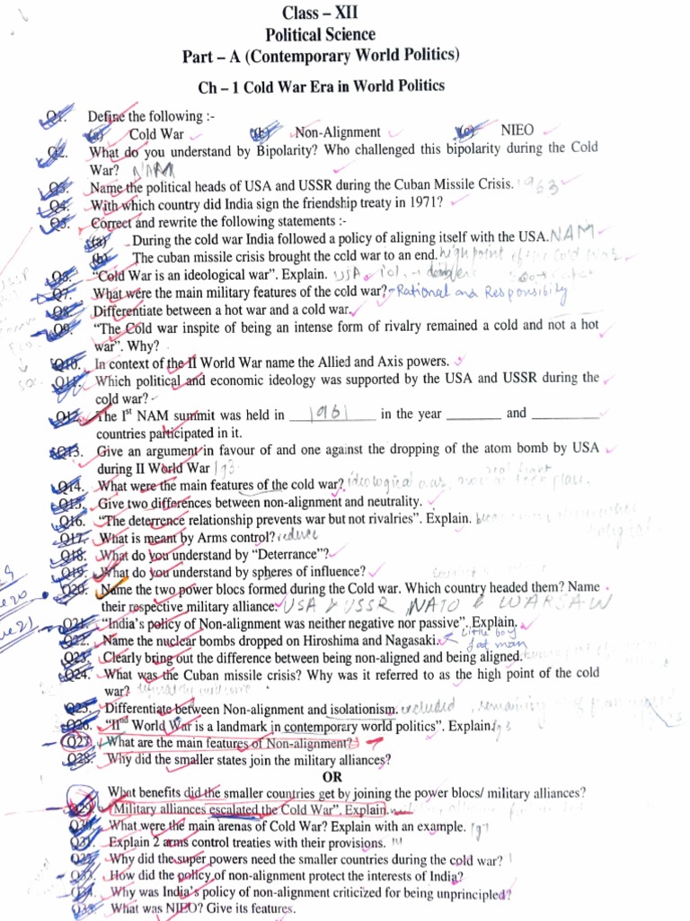 Class 12th Political Science Assignments | PDF | Indian National ...