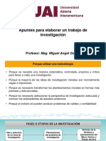 Apuntes para Elaborar Un Trabajo de Investigación. Primeras Etapas