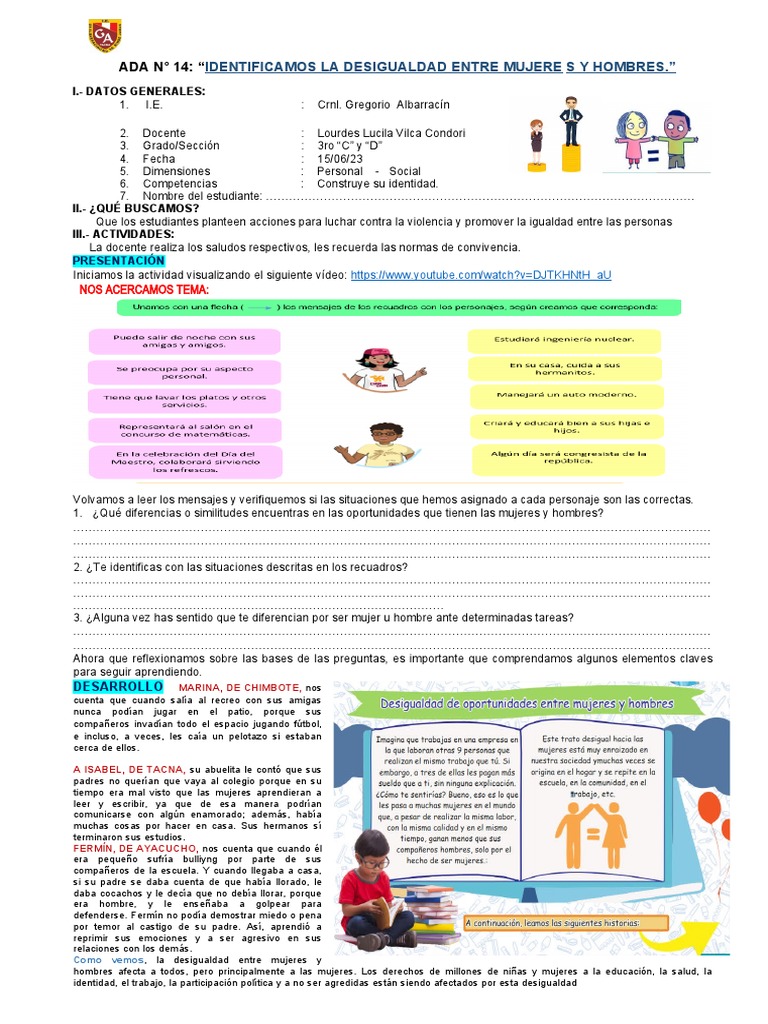 Promoviendo la Igualdad de Género en Niños | PDF | Desigualdad social ...