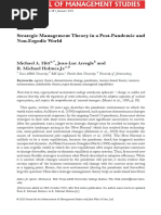 Post Covid  J Management Studies - 2020 - Hitt - Strategic Management Theory in a Post‐Pandemic and Non‐Ergodic World