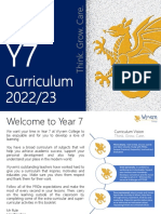 Y7 Curriculum Parent and Student Booklet