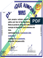 Certificado Destaques Bar Da Lidia 2023