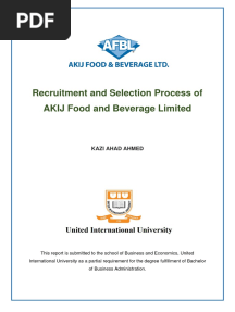 Recruitment and Selection Process of AKIJ Food and Beverage Limited 