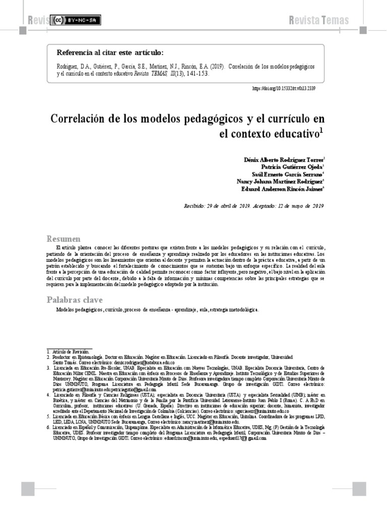 Modelos Pedagógicos y Currículo | PDF | Plan de estudios | Enseñando