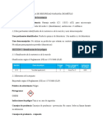 Ficha de Seguridad Naranja de Metilo, Fenoftaleina y Acido Clorhidrico