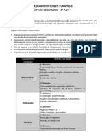 Roteiro de Estudos Recuperação - 8 Ano