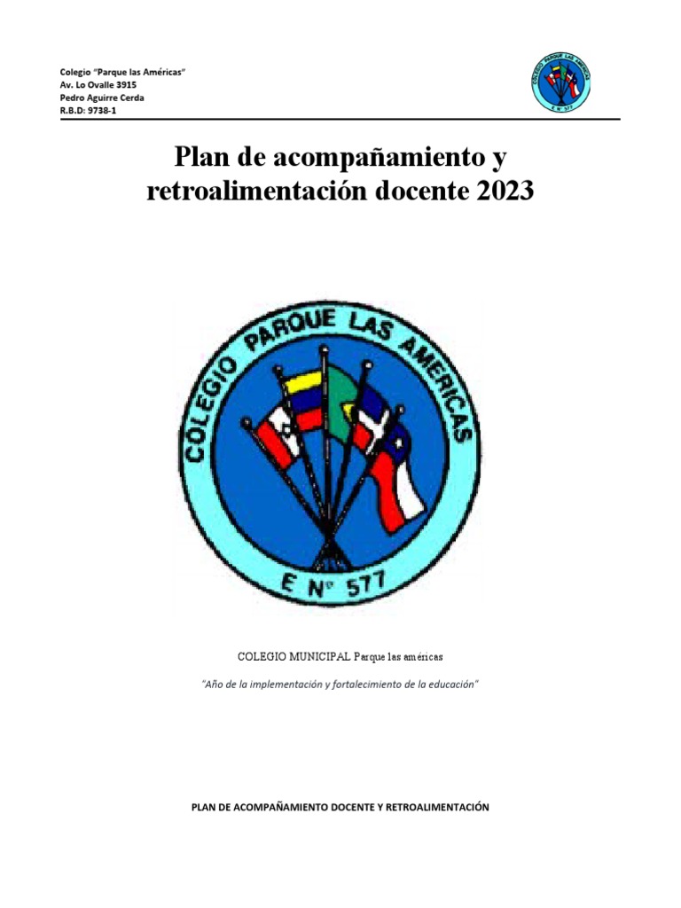 Plan Acompañamiento Docente 2023 | PDF | Salón de clases | Enseñando