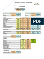 Tarifas Polideportivo 2023