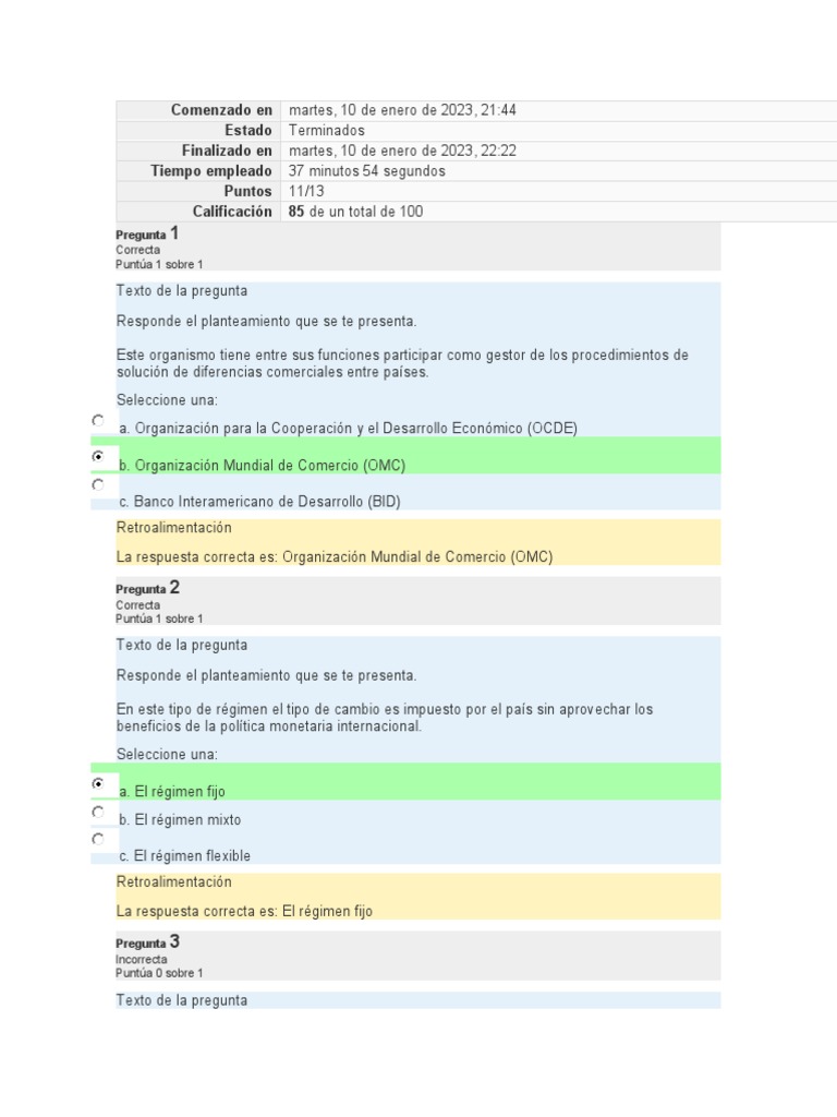 Cuestionario Unidad 1 Finanzas Internacionales | PDF | Moneda | Tipo de ...
