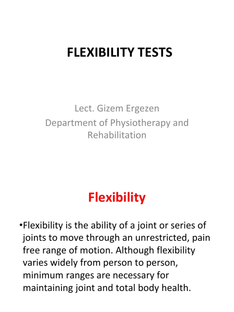 5Flexibility Tests PDF Anatomical Terms Of Motion Flexibility