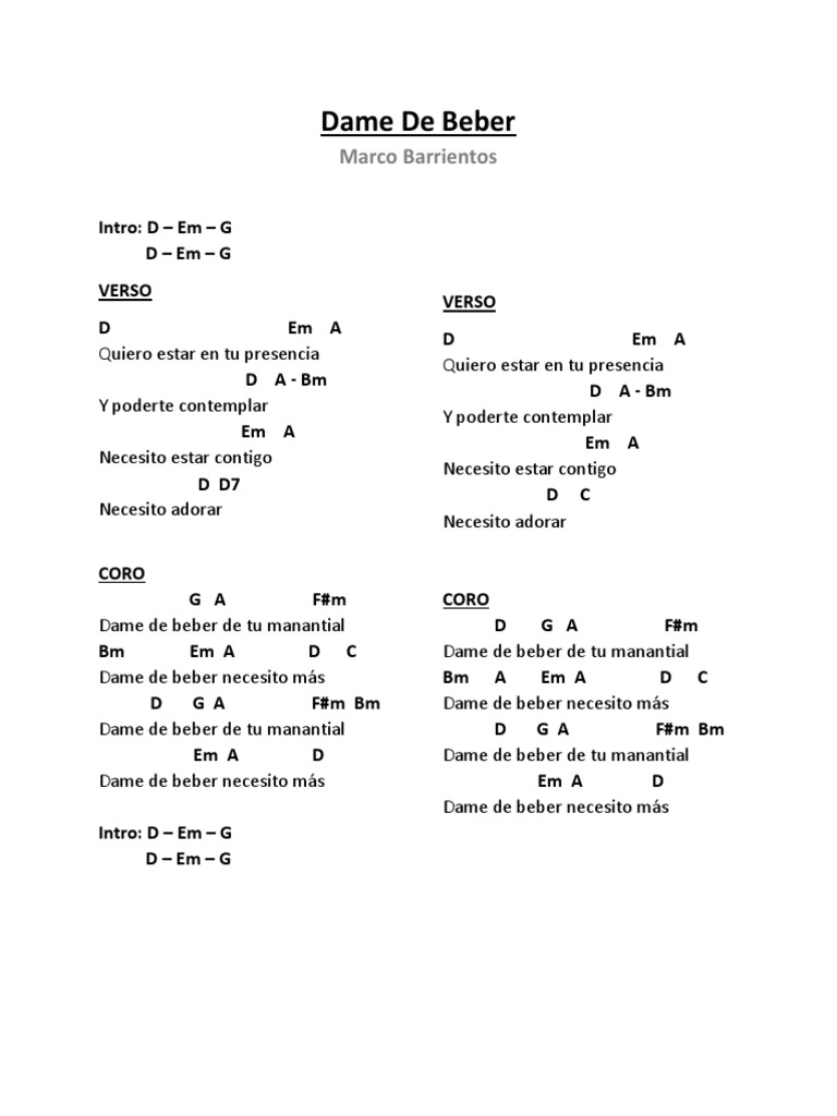 Dame De Beber Acordes PDF