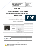 P2178-PR-01-008 Rev.B Proced. de Colocación y Curado de Hormigon Premezclado V1