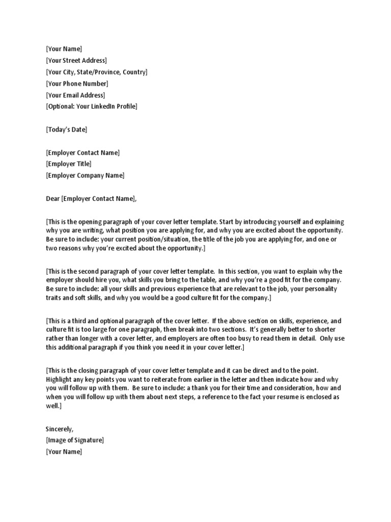 Clean Cover Letter Template PDF Résumé Communication