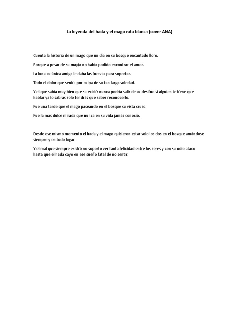 La Leyenda Del Hada y El Mago Rata Blanca | PDF