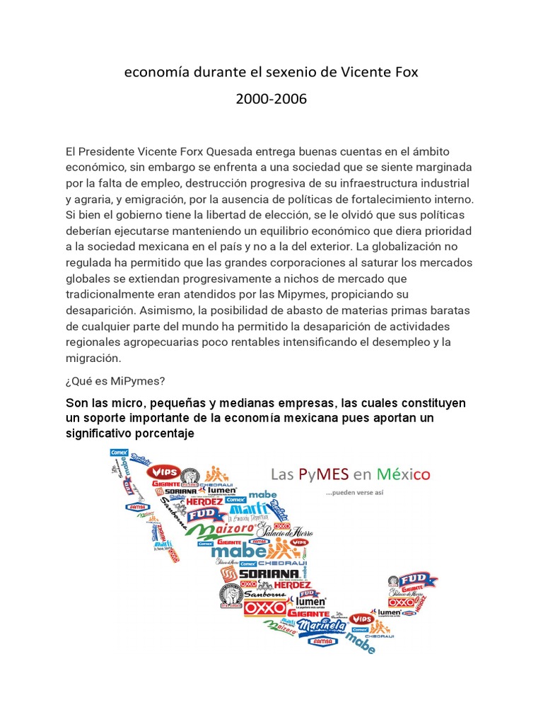 Economía en el sexenio de Vicente Fox | PDF | México | OPEP
