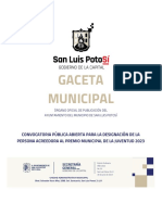 52 Convocatoria Pública Abierta para La Designación de La Persona Acreedora Al Premio Municipal de La Juventud 2023