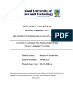 National University of Science and Technology Zimbabwe - Abstractive Automatic Text Summarisation