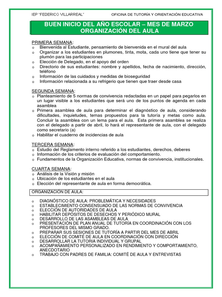Buen Inicio Del Año Escolar | PDF | Salud y bienestar