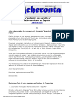 Acheronta 26 - El Psicoanálisis y Sus Profesiones (Octubre 2010) - La - Profesión Psicoanalítica - Latinoamericana en España - Albert García