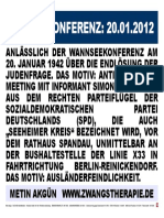 Die Januarkonferenz: 20.01.2012 - Das Meeting Zum 5. Krieg Der Türkei Gegen Deutschland