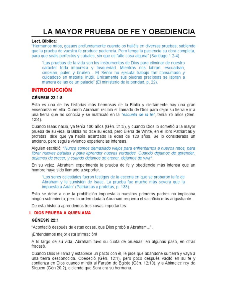 La Prueba de Fe de Abraham | PDF | Abrahán | Dios