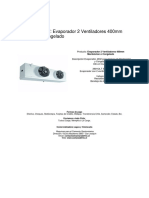 Ficha Tecnica PDF: Evaporador 2 Ventiladores 400mm Mantencion o Congelado