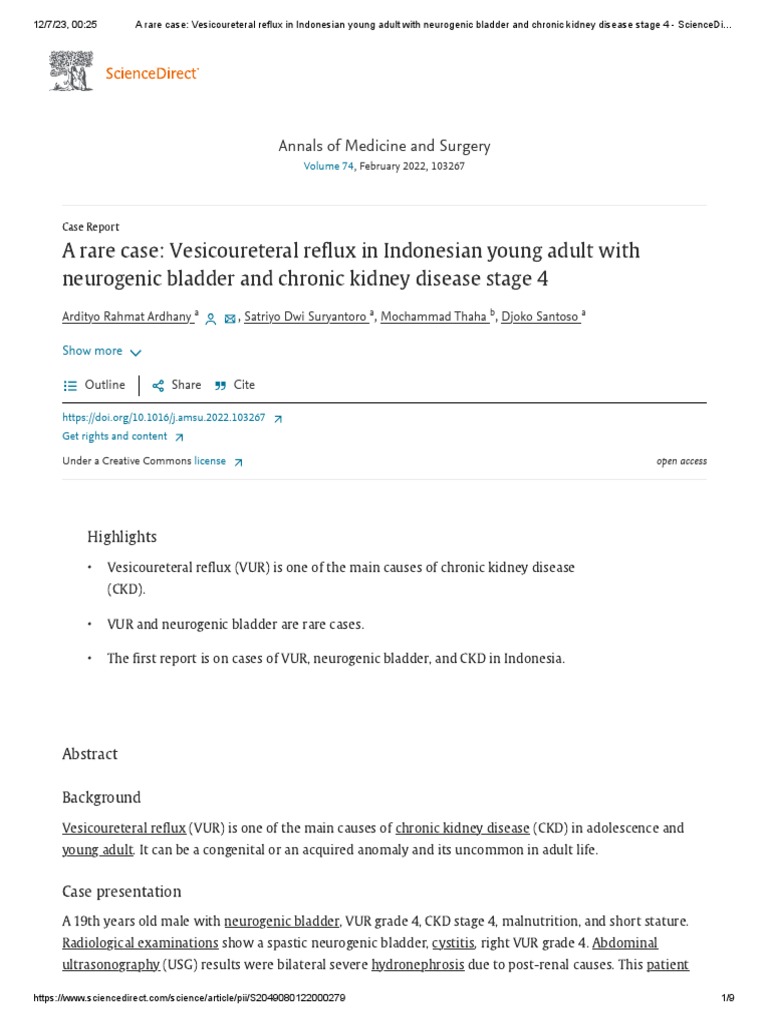 Opcion 3 A Rare Case Vesicoureteral Reflux in Indonesian Young