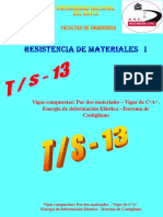 Vigas Compuestas: Por Dos Materiales - Vigas de C A - Energía de Deformación Elástica - Teorema de Castigliano