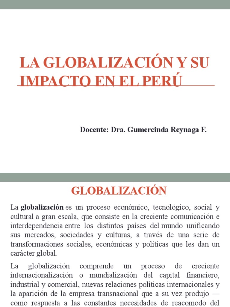 Impacto de la Globalización en Perú | PDF | Globalización | Entorno natural