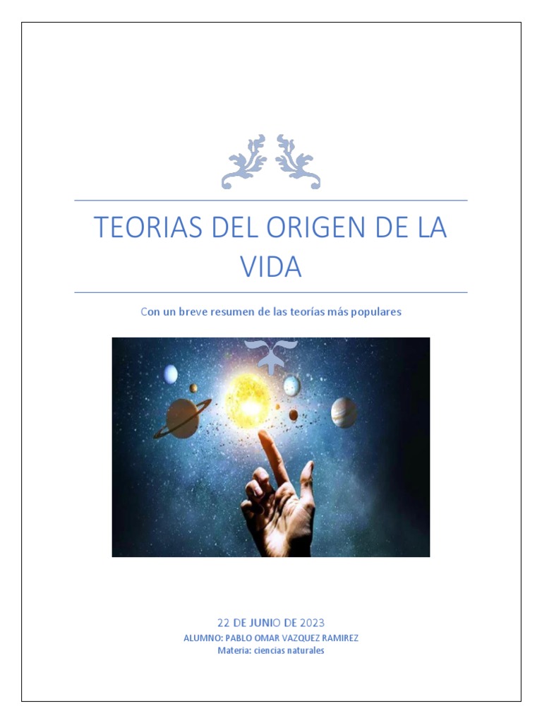 Teorias Sobre El Origen de La Vida | PDF | Vida | Marte
