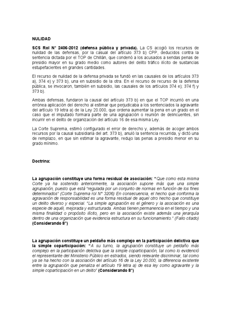 Cs 16 05 2012 agravante art 19 letra a ley 20000 descargar gratis